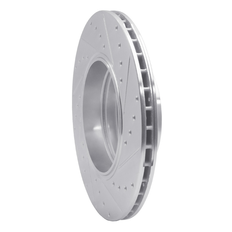 BMW 760I Brake Rotor (1) - Rear Left - R1 Concepts - Drilled & Slotted - Silver - `05-`08